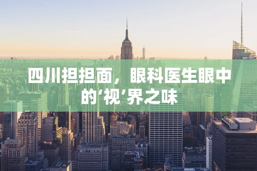 四川担担面，眼科医生眼中的‘视’界之味