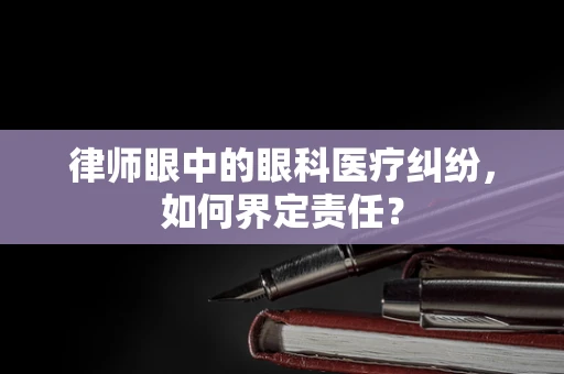 律师眼中的眼科医疗纠纷，如何界定责任？