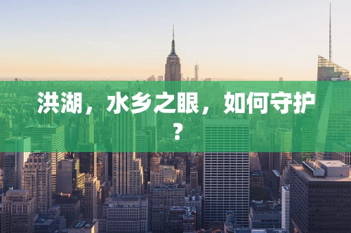 洪湖，水乡之眼，如何守护？