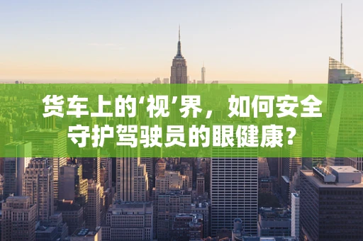 货车上的‘视’界，如何安全守护驾驶员的眼健康？