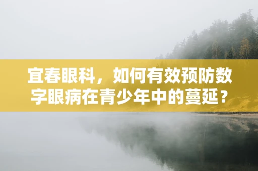 宜春眼科，如何有效预防数字眼病在青少年中的蔓延？