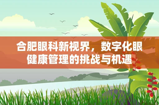 合肥眼科新视界，数字化眼健康管理的挑战与机遇