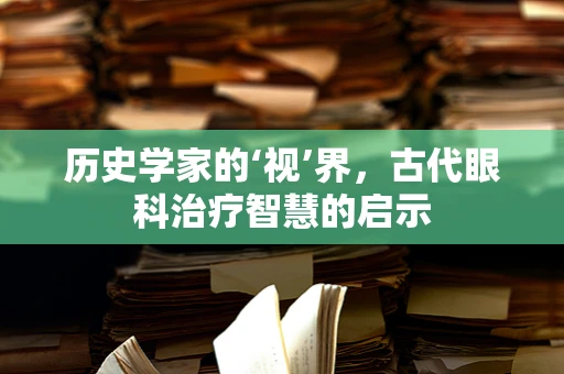 历史学家的‘视’界，古代眼科治疗智慧的启示