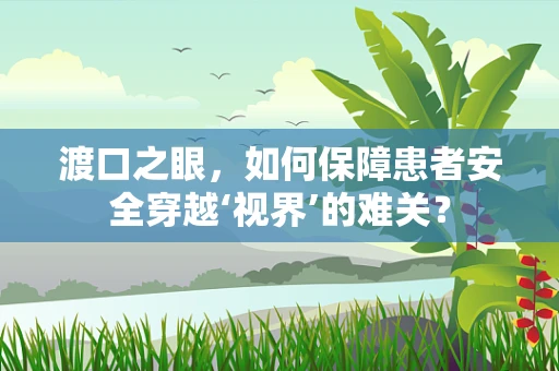 渡口之眼，如何保障患者安全穿越‘视界’的难关？