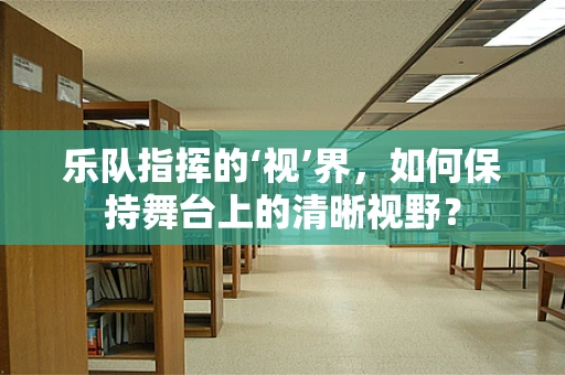乐队指挥的‘视’界，如何保持舞台上的清晰视野？