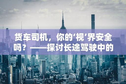 货车司机，你的‘视’界安全吗？——探讨长途驾驶中的视觉健康与安全